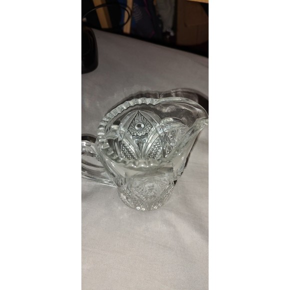 Sugar and Creamer Lot, Vintage Clear Cut Glass - Picture 8 of 12